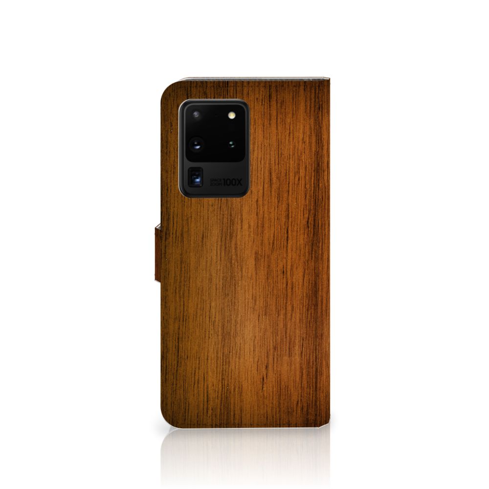 Samsung Galaxy S20 Ultra Book Style Case Donker Hout