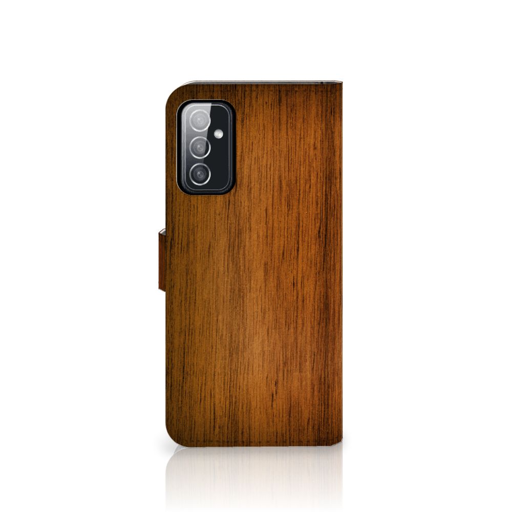Samsung Galaxy M52 Book Style Case Donker Hout