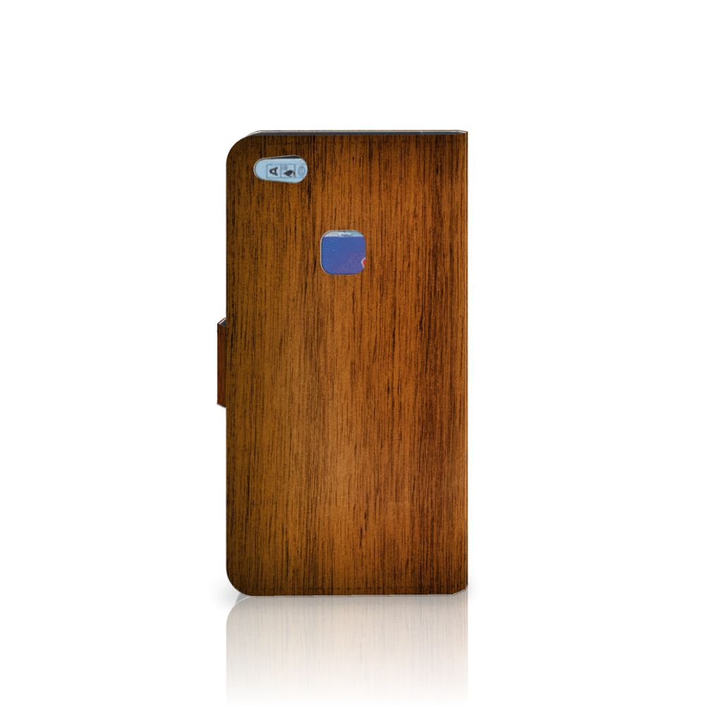 Huawei P10 Lite Book Style Case Donker Hout