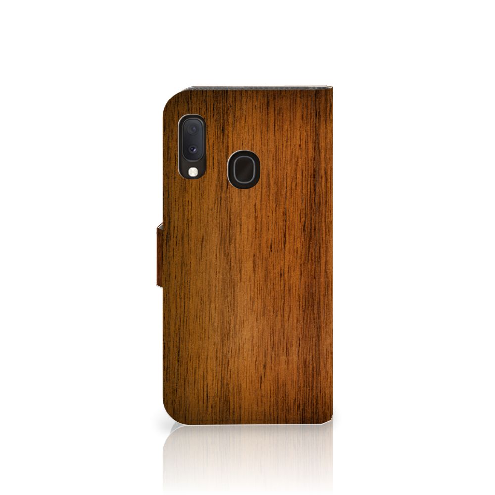 Samsung Galaxy A20e Book Style Case Donker Hout