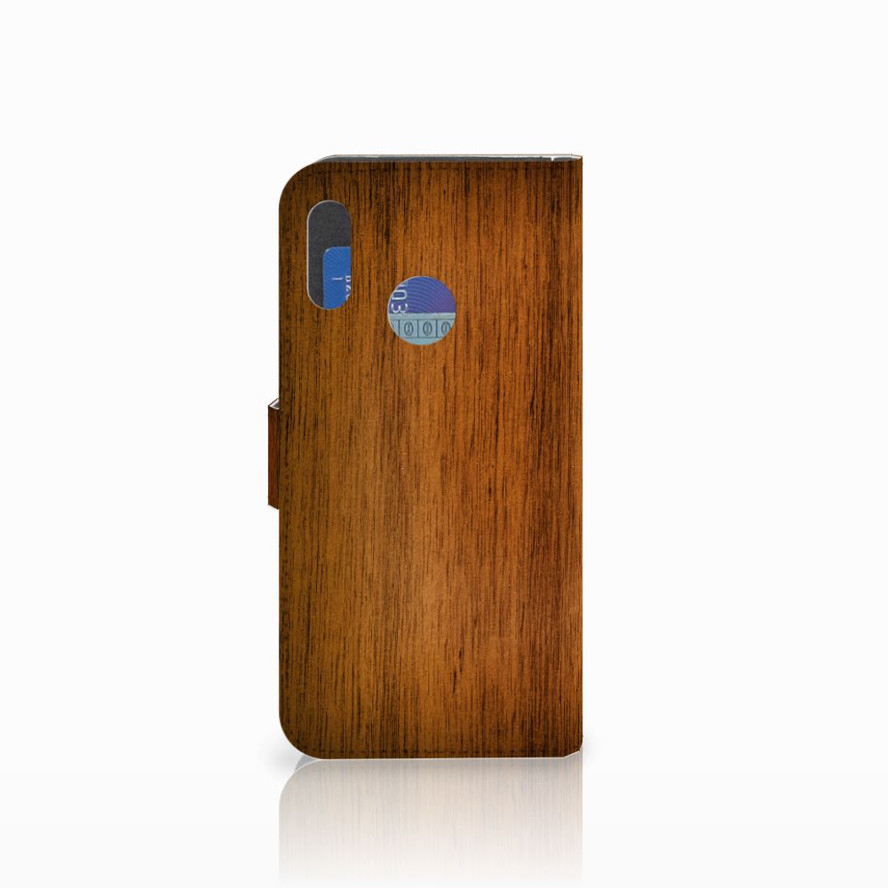 Honor 10 Lite Book Style Case Donker Hout
