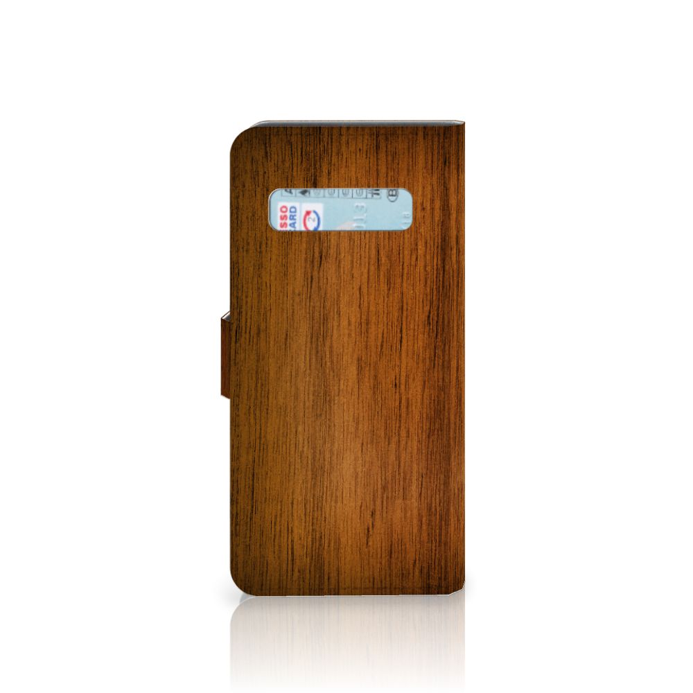 Samsung Galaxy S10 Book Style Case Donker Hout