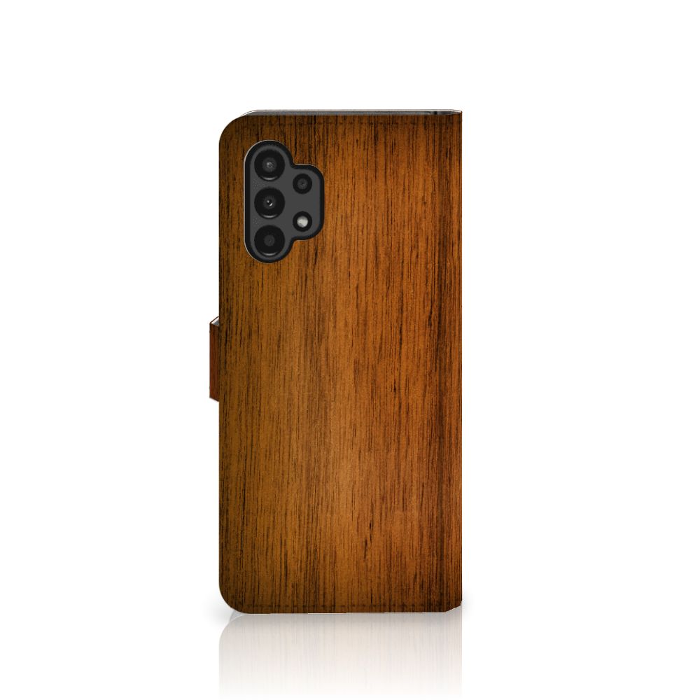 Samsung Galaxy A13 (4G) Book Style Case Donker Hout