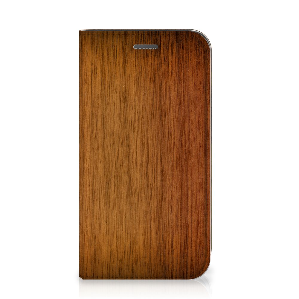 Samsung Galaxy Xcover 4s Book Wallet Case Donker Hout
