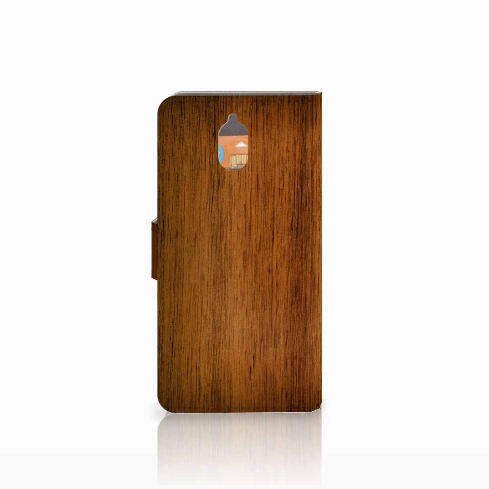 Nokia 3.1 (2018) Book Style Case Donker Hout