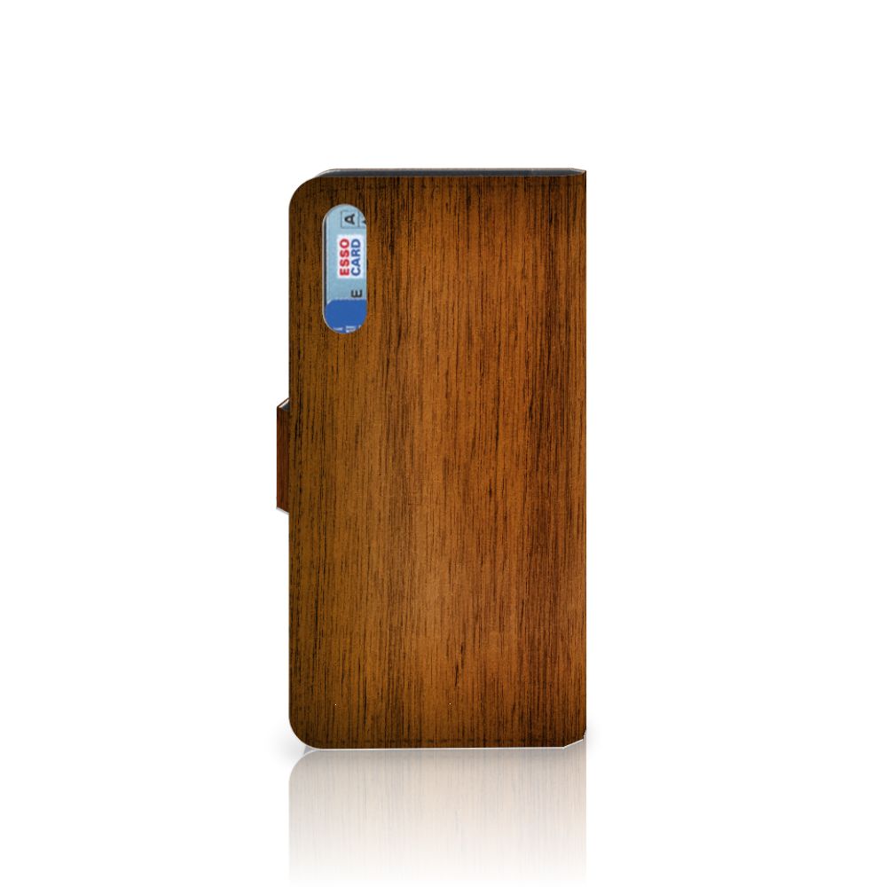 Huawei P20 Book Style Case Donker Hout