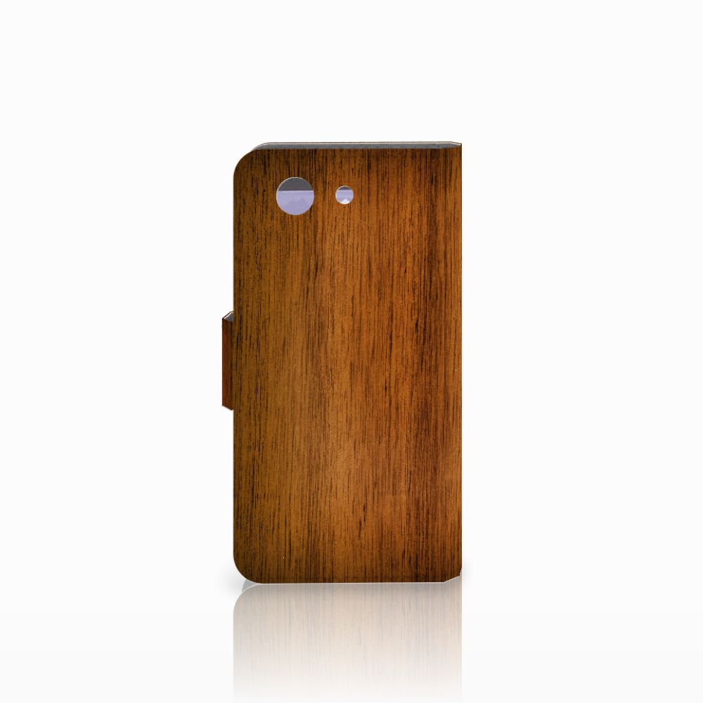 Sony Xperia Z3 Compact Book Style Case Donker Hout