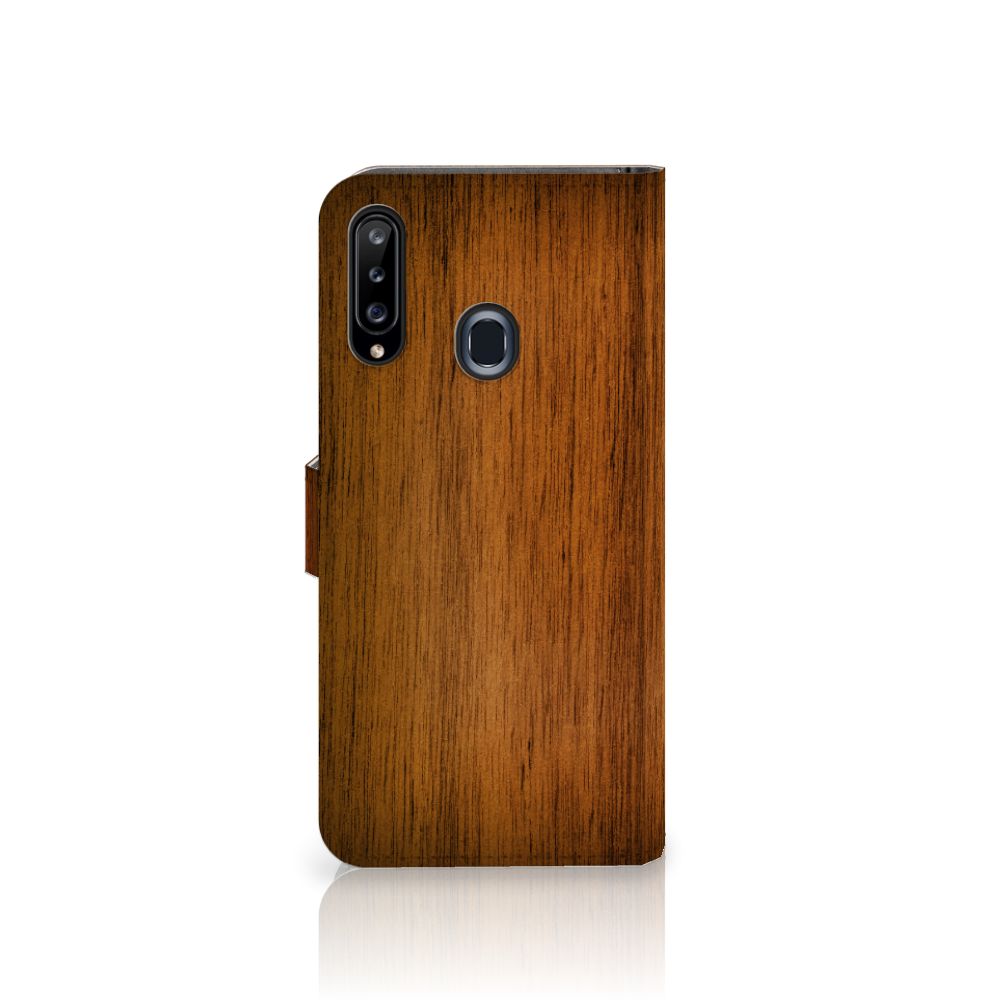 Samsung Galaxy A20s Book Style Case Donker Hout