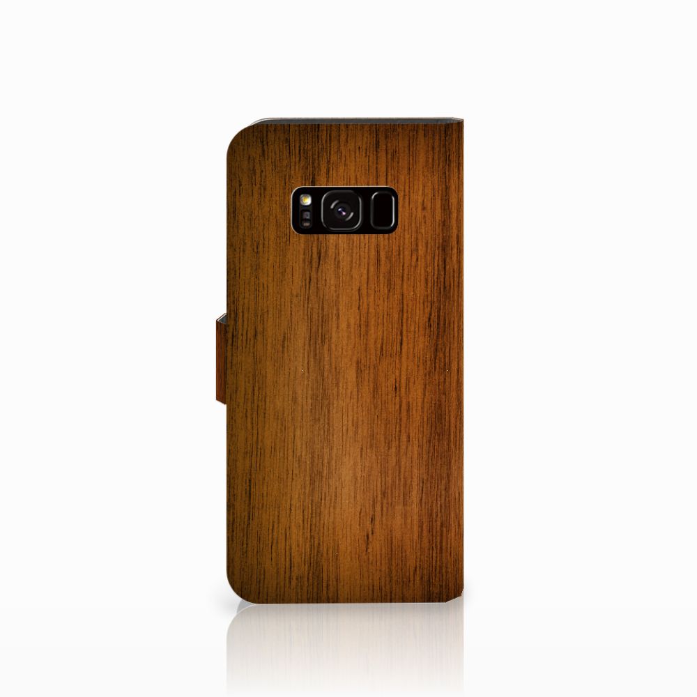 Samsung Galaxy S8 Book Style Case Donker Hout