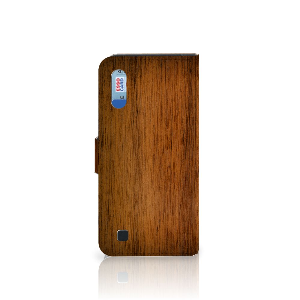Samsung Galaxy M10 Book Style Case Donker Hout