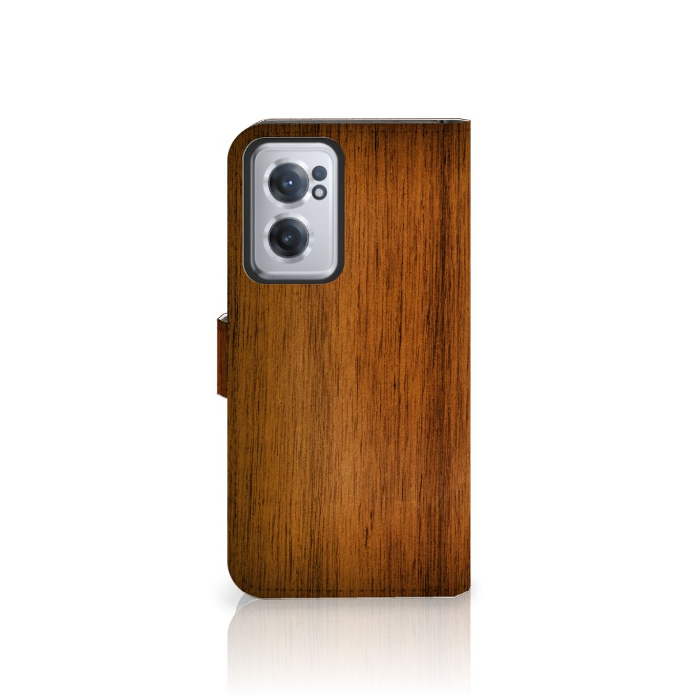 OnePlus Nord CE 2 Book Style Case Donker Hout