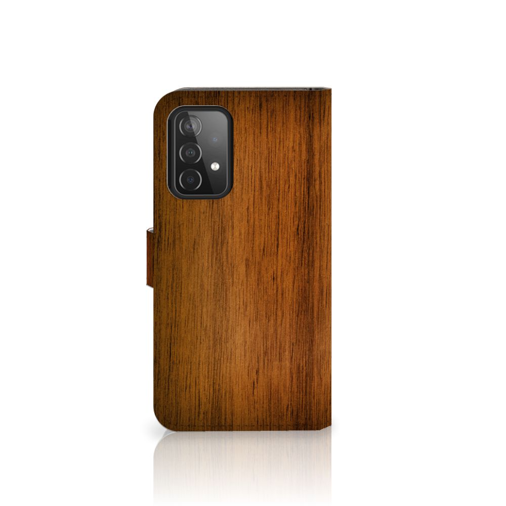 Samsung Galaxy A52 Book Style Case Donker Hout