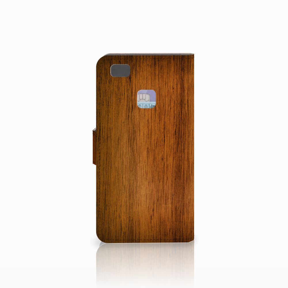 Huawei P9 Lite Book Style Case Donker Hout