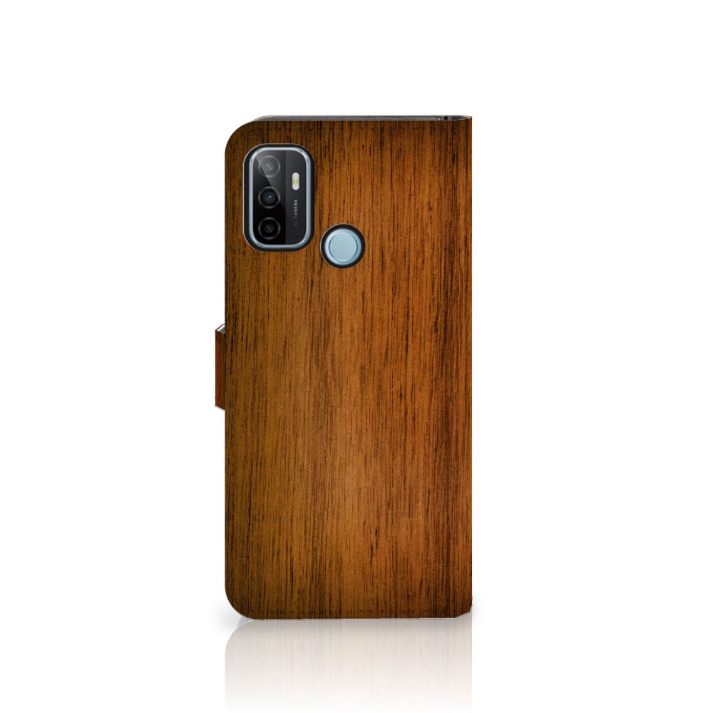 OPPO A53 | OPPO A53s Book Style Case Donker Hout