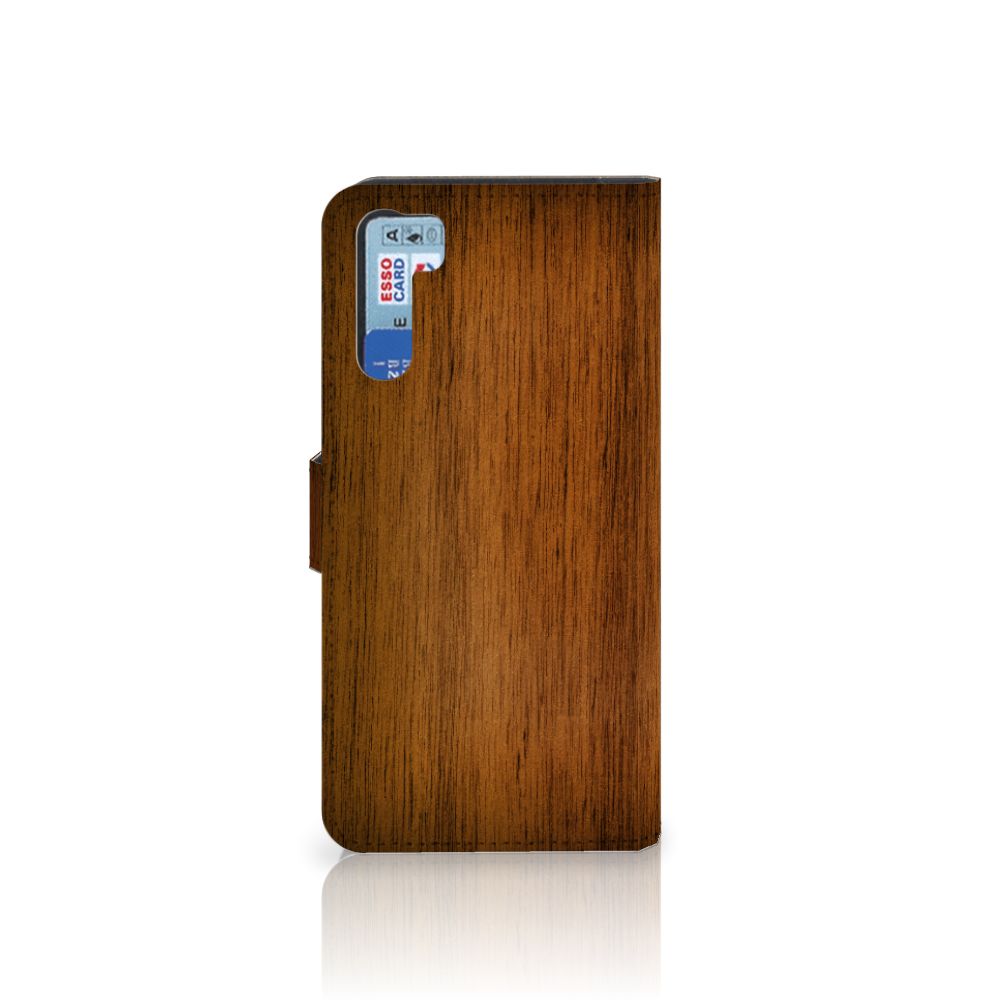 OPPO A91 | Reno3 Book Style Case Donker Hout