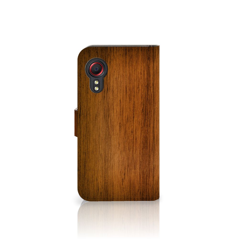 Samsung Galaxy Xcover 5 Book Style Case Donker Hout