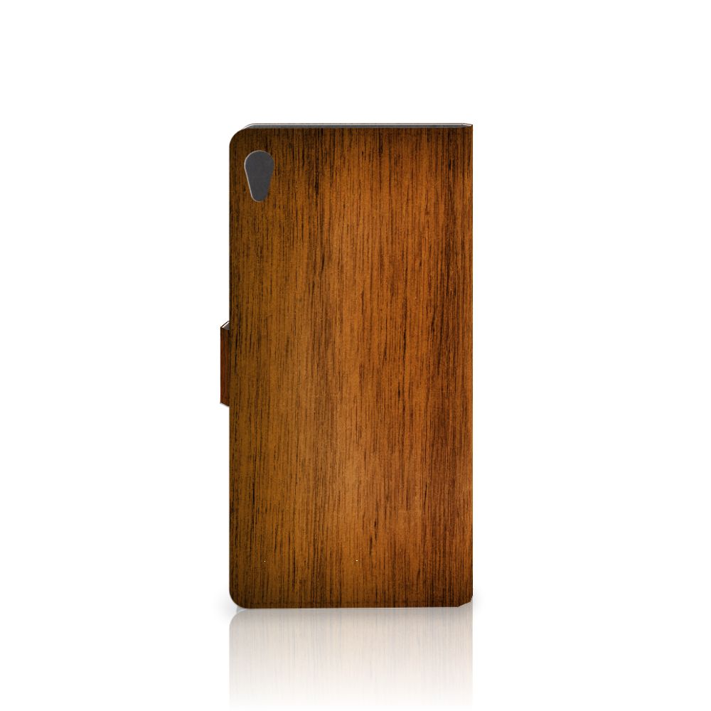 Sony Xperia XA Ultra Book Style Case Donker Hout