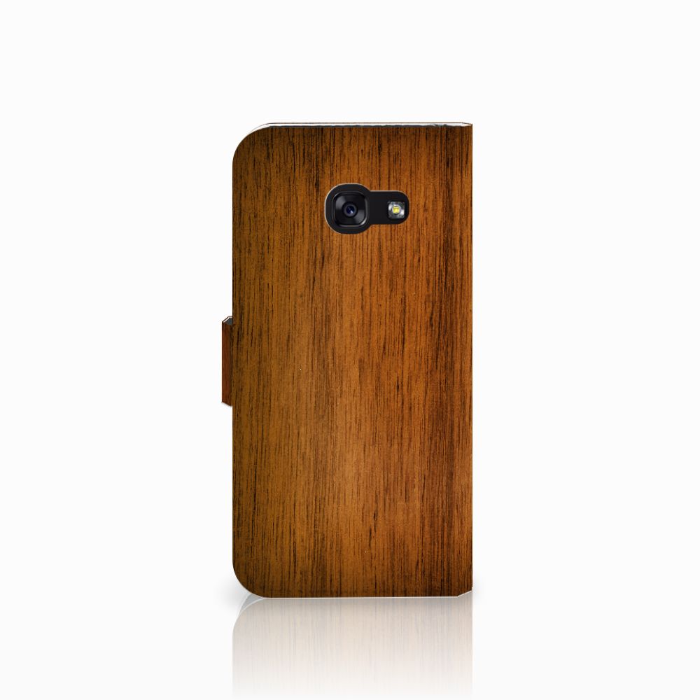Samsung Galaxy A5 2017 Book Style Case Donker Hout