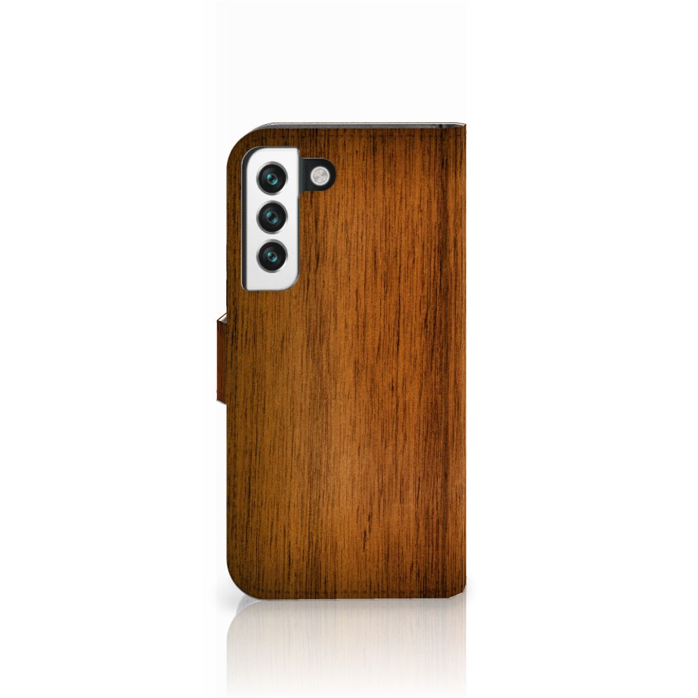 Samsung Galaxy S22 Book Style Case Donker Hout