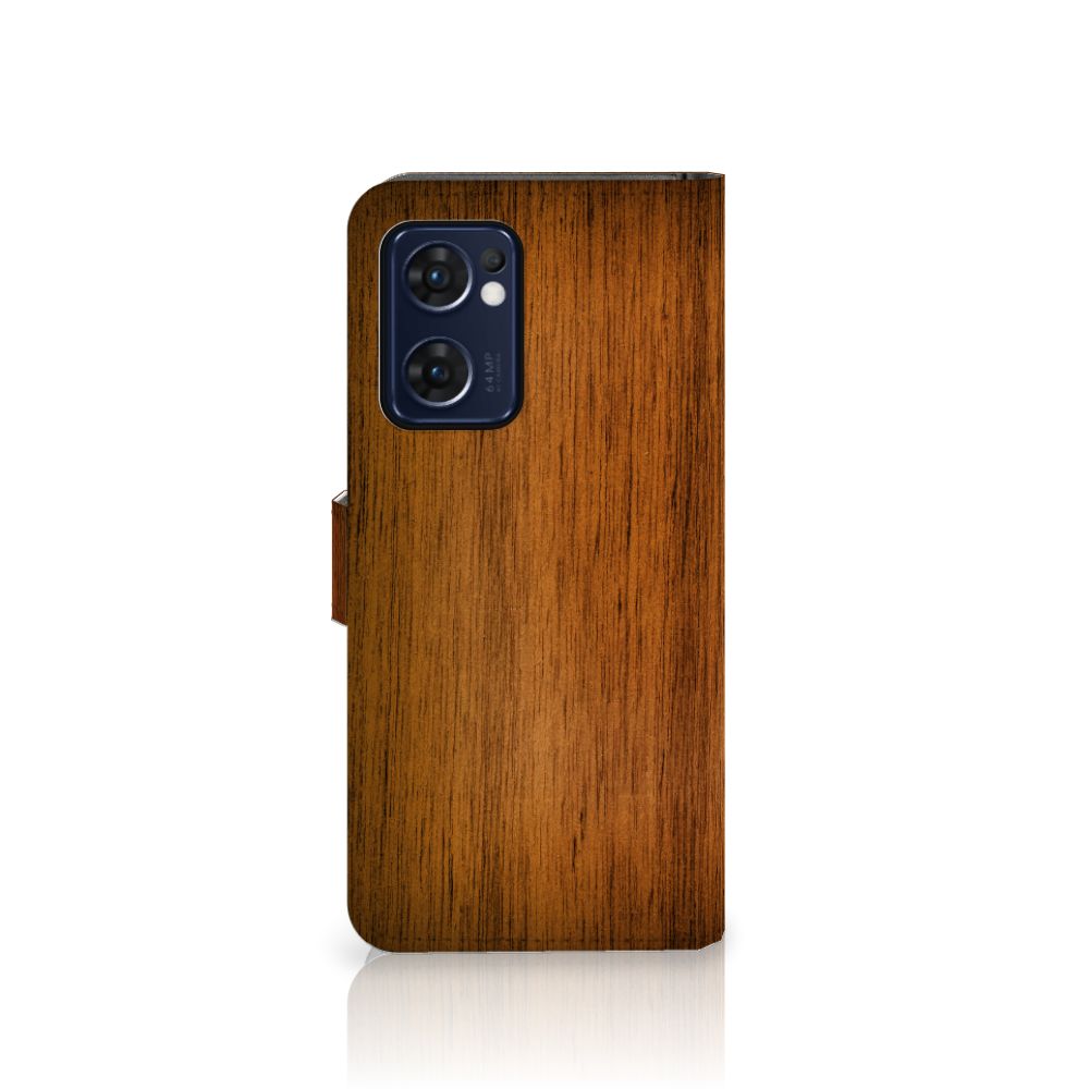 OPPO Find X5 Lite | Reno 7 5G Book Style Case Donker Hout