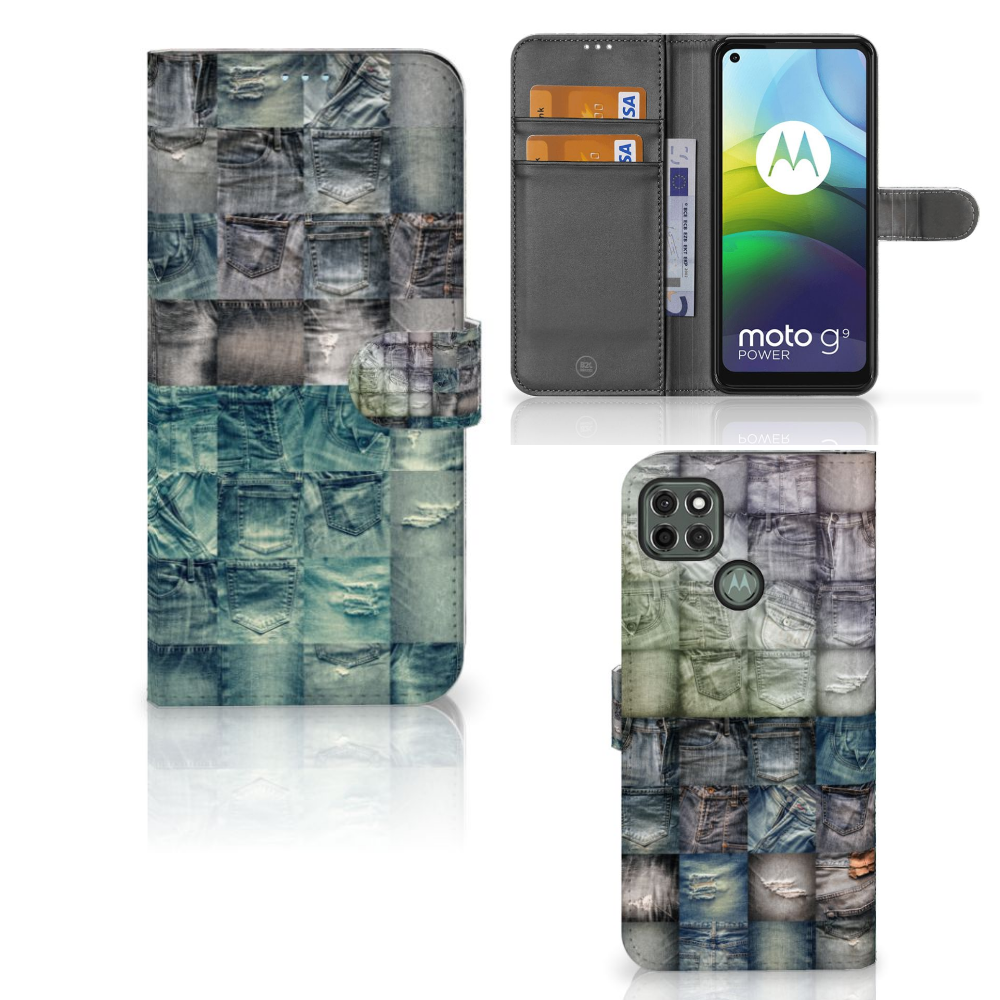 Wallet Case met Pasjes Motorola Moto G9 Power Spijkerbroeken