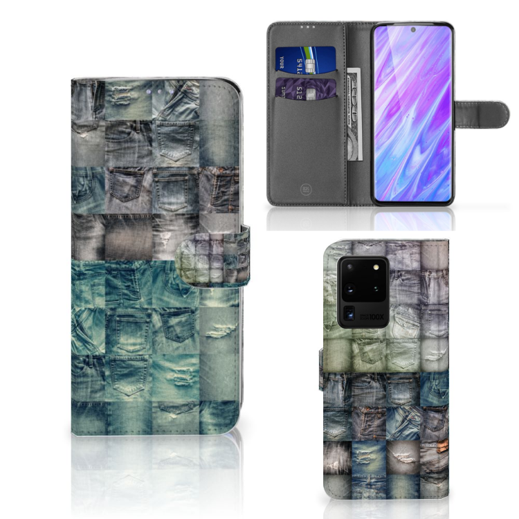 Wallet Case met Pasjes Samsung Galaxy S20 Ultra Spijkerbroeken
