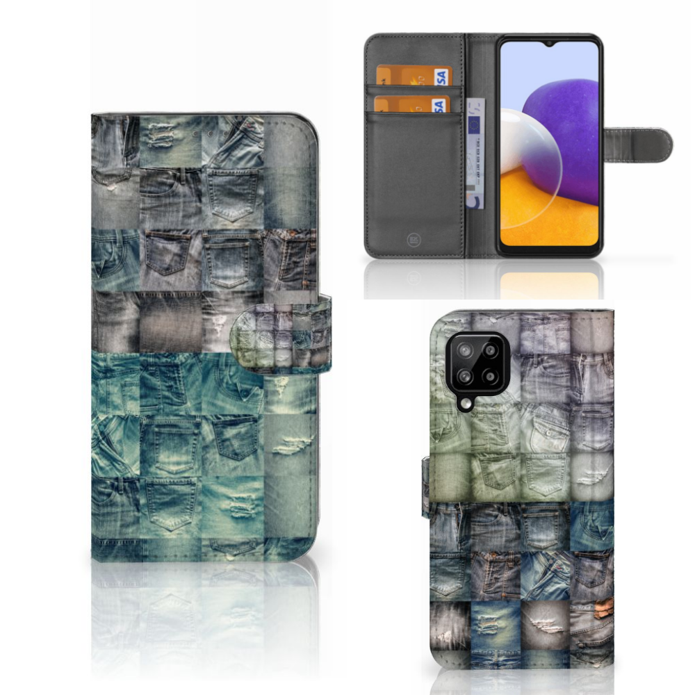 Wallet Case met Pasjes Samsung Galaxy A22 4G | M22 Spijkerbroeken