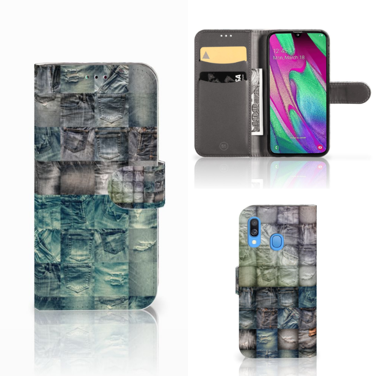 Wallet Case met Pasjes Samsung Galaxy A40 Spijkerbroeken