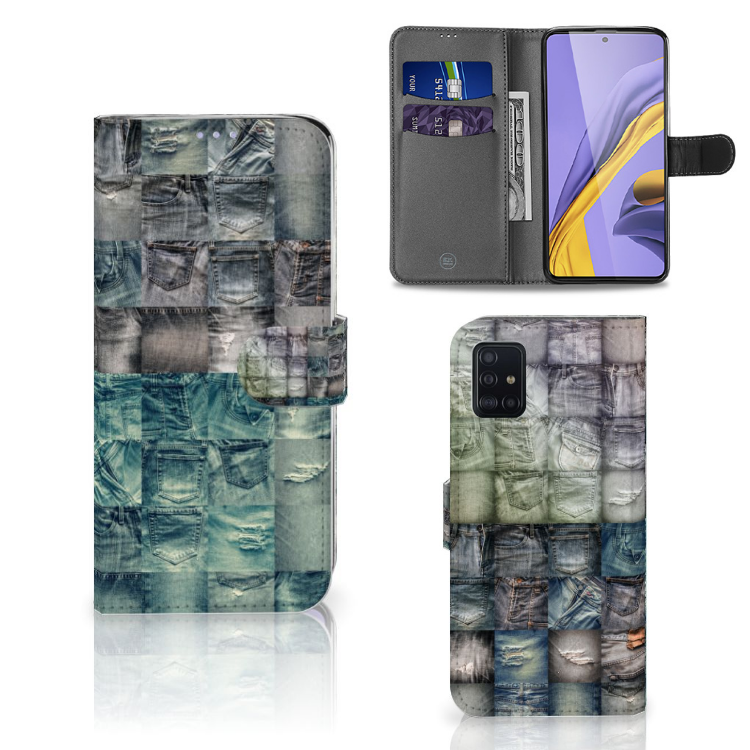 Wallet Case met Pasjes Samsung Galaxy A51 Spijkerbroeken