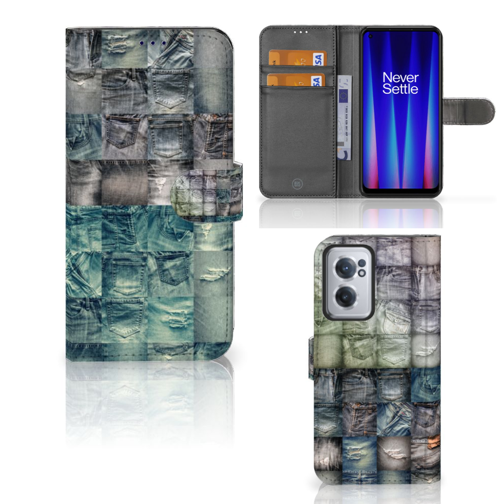 Wallet Case met Pasjes OnePlus Nord CE 2 Spijkerbroeken