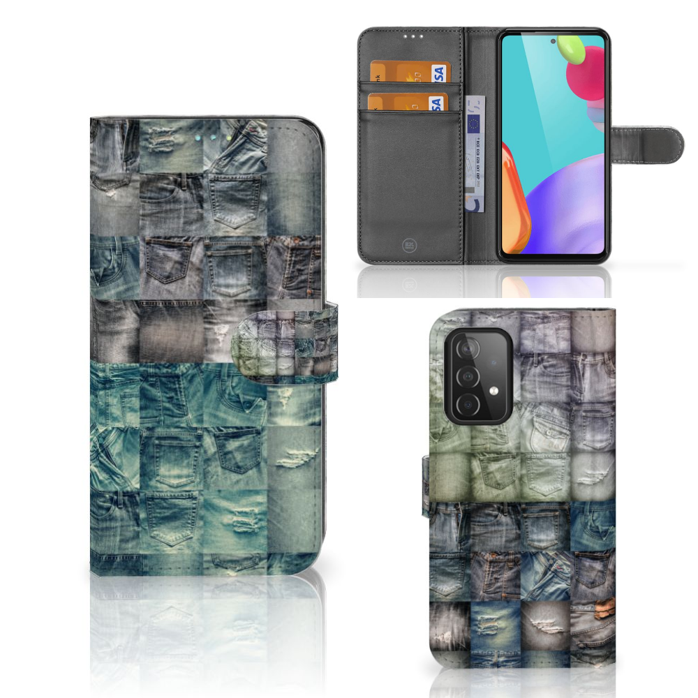 Wallet Case met Pasjes Samsung Galaxy A52 Spijkerbroeken