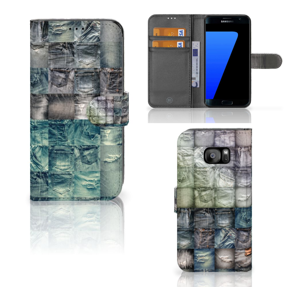 Wallet Case met Pasjes Samsung Galaxy S7 Edge Spijkerbroeken