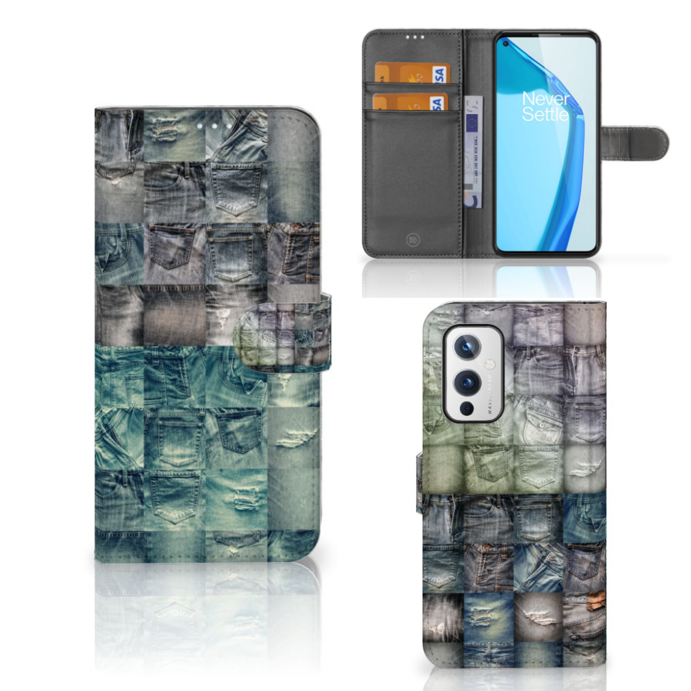 Wallet Case met Pasjes OnePlus 9 Spijkerbroeken