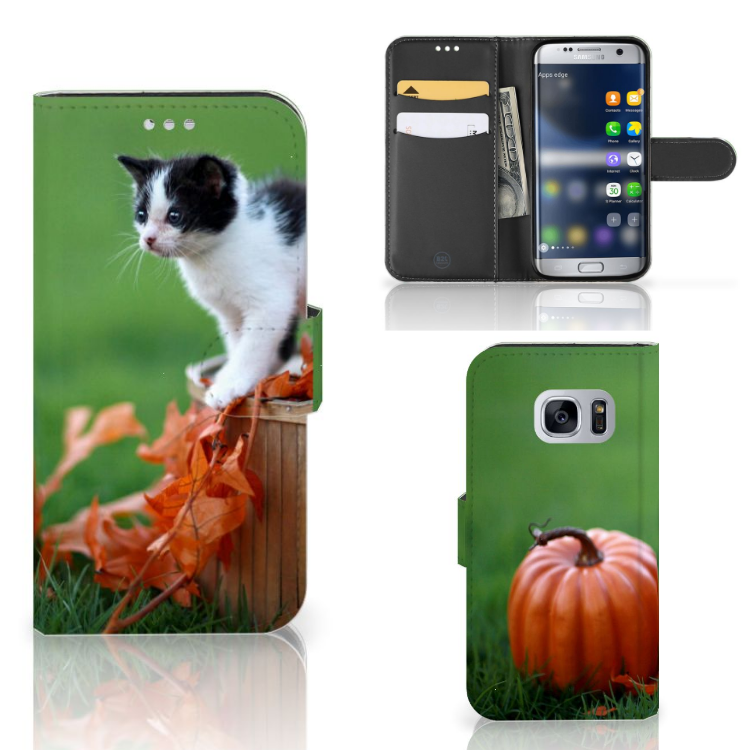 Samsung Galaxy S7 Telefoonhoesje met Pasjes Kitten