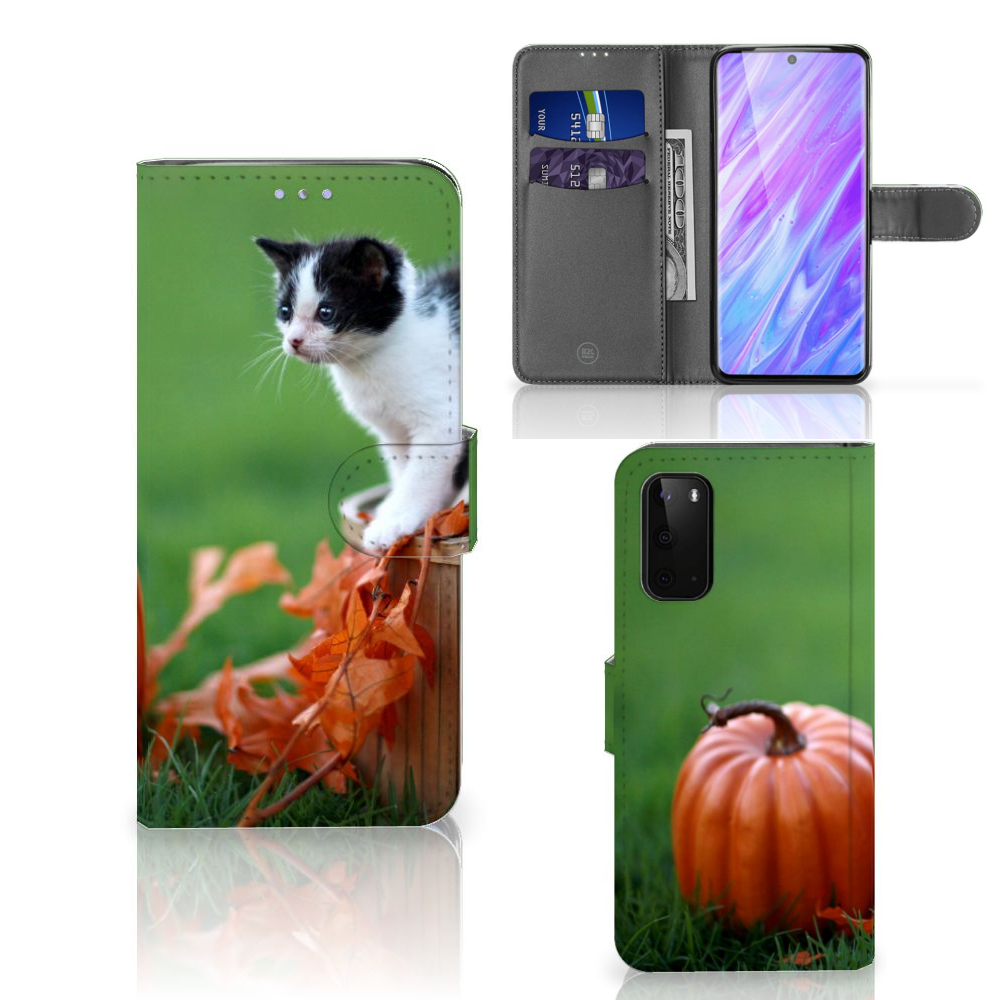 Samsung Galaxy S20 Telefoonhoesje met Pasjes Kitten