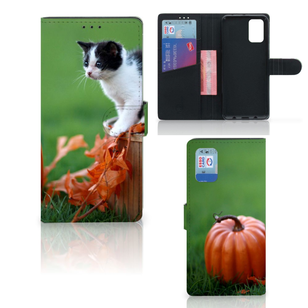 Samsung Galaxy A02s | M02s Telefoonhoesje met Pasjes Kitten