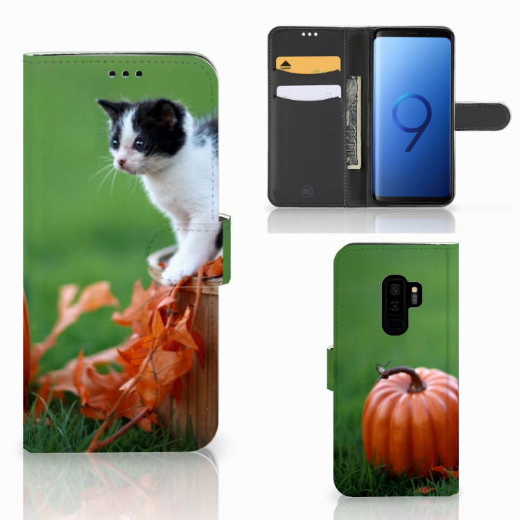 Samsung Galaxy S9 Plus Telefoonhoesje met Pasjes Kitten