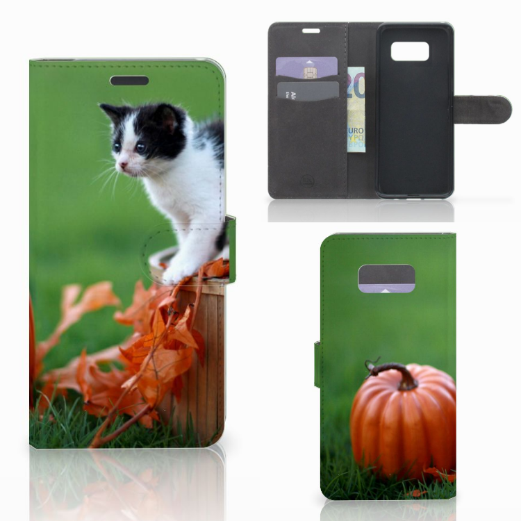 Samsung Galaxy S8 Plus Telefoonhoesje met Pasjes Kitten