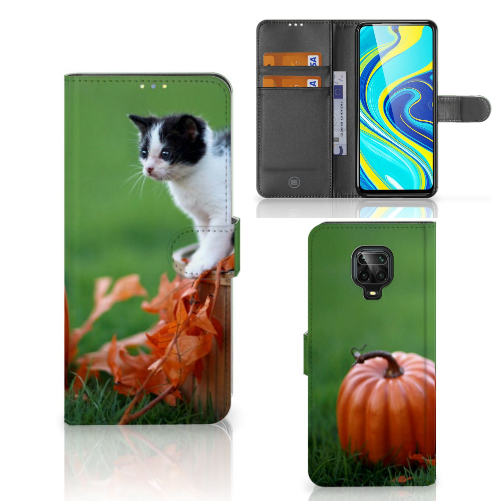Xiaomi Redmi Note 9 Pro | Note 9S Telefoonhoesje met Pasjes Kitten