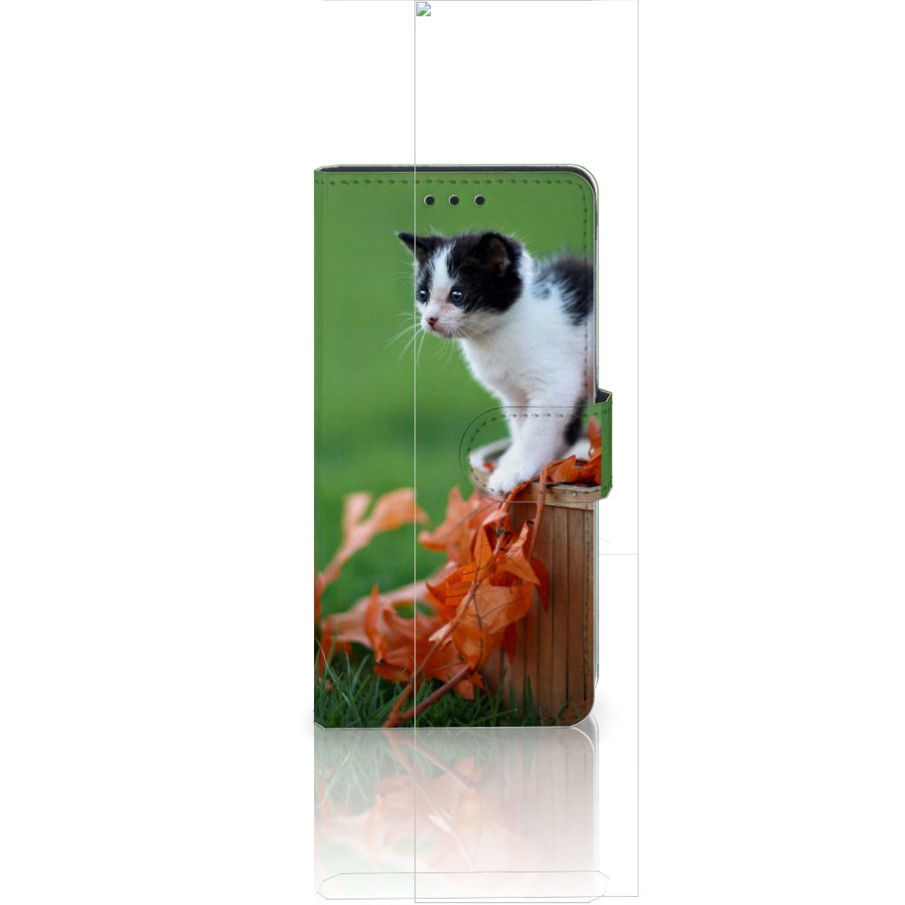 Huawei Ascend P8 Lite Telefoonhoesje met Pasjes Kitten