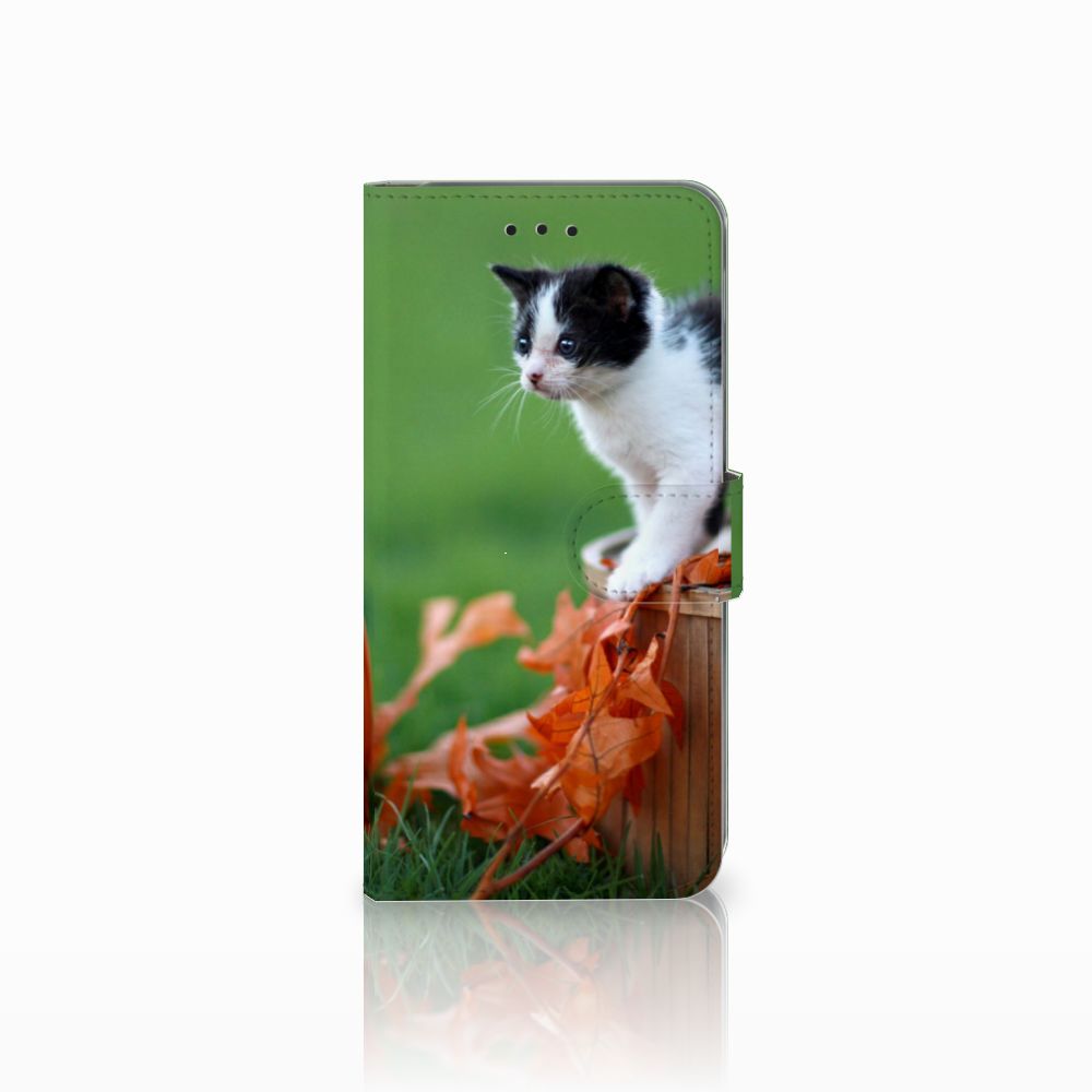 Samsung Galaxy A6 Plus 2018 Telefoonhoesje met Pasjes Kitten