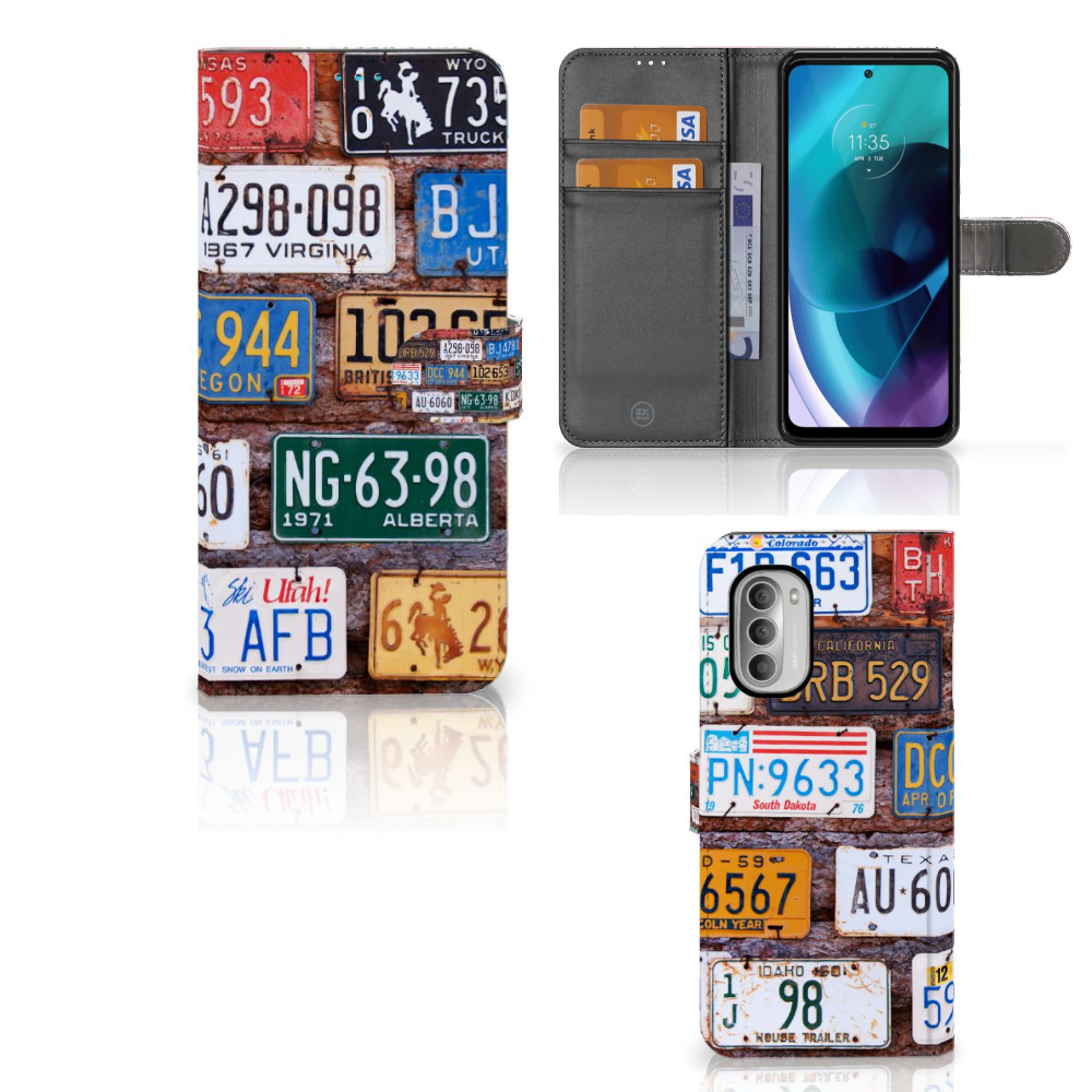 Motorola Moto G51 5G Telefoonhoesje met foto Kentekenplaten