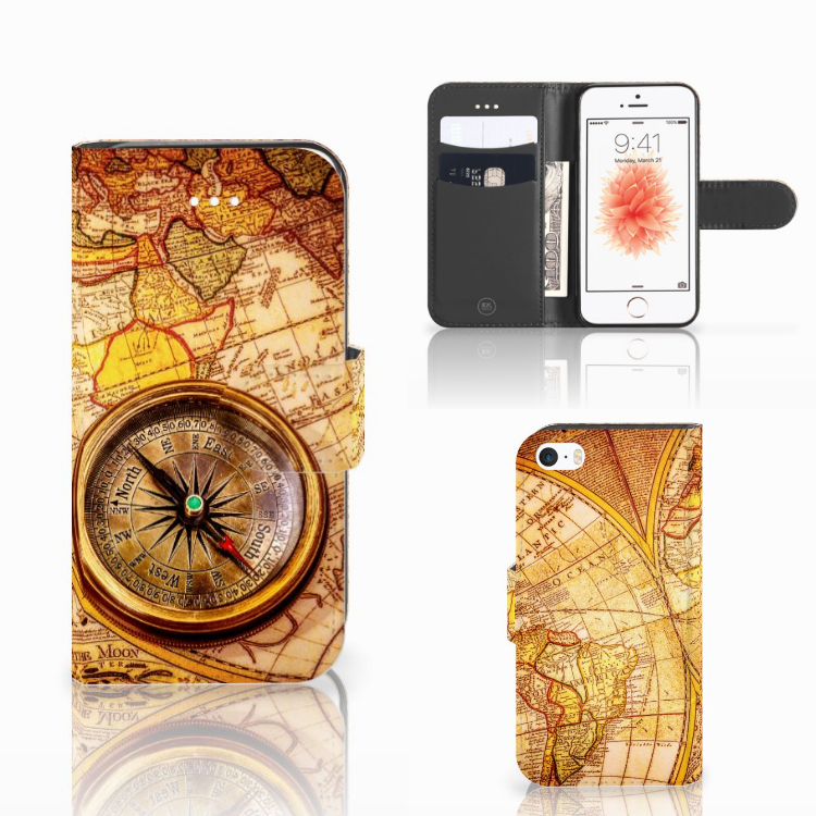 iPhone 5 | 5s Boekhoesje Uniek Design Kompas