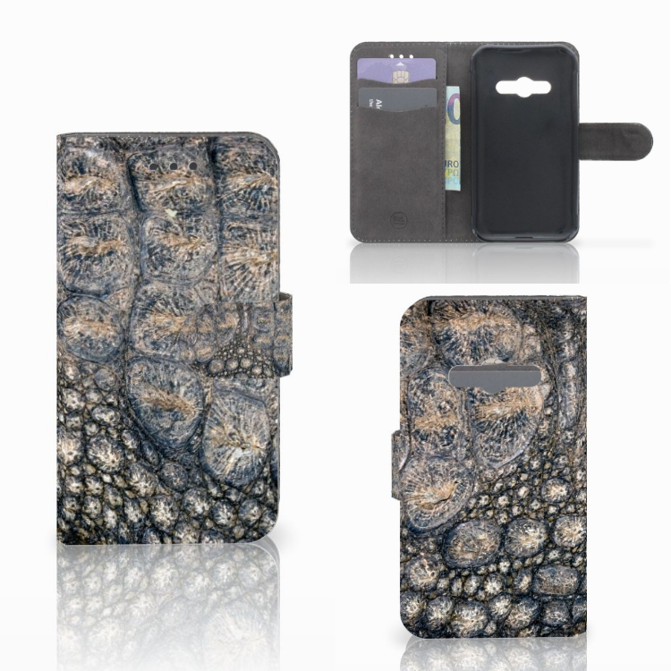 Samsung Galaxy Xcover 3 | Xcover 3 VE Telefoonhoesje met Pasjes Krokodillenprint