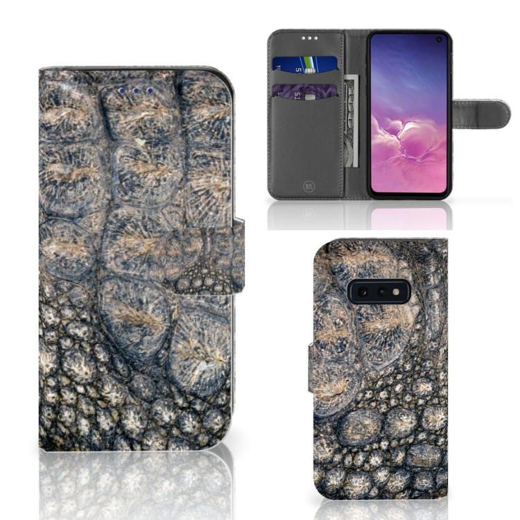 Samsung Galaxy S10e Telefoonhoesje met Pasjes Krokodillenprint
