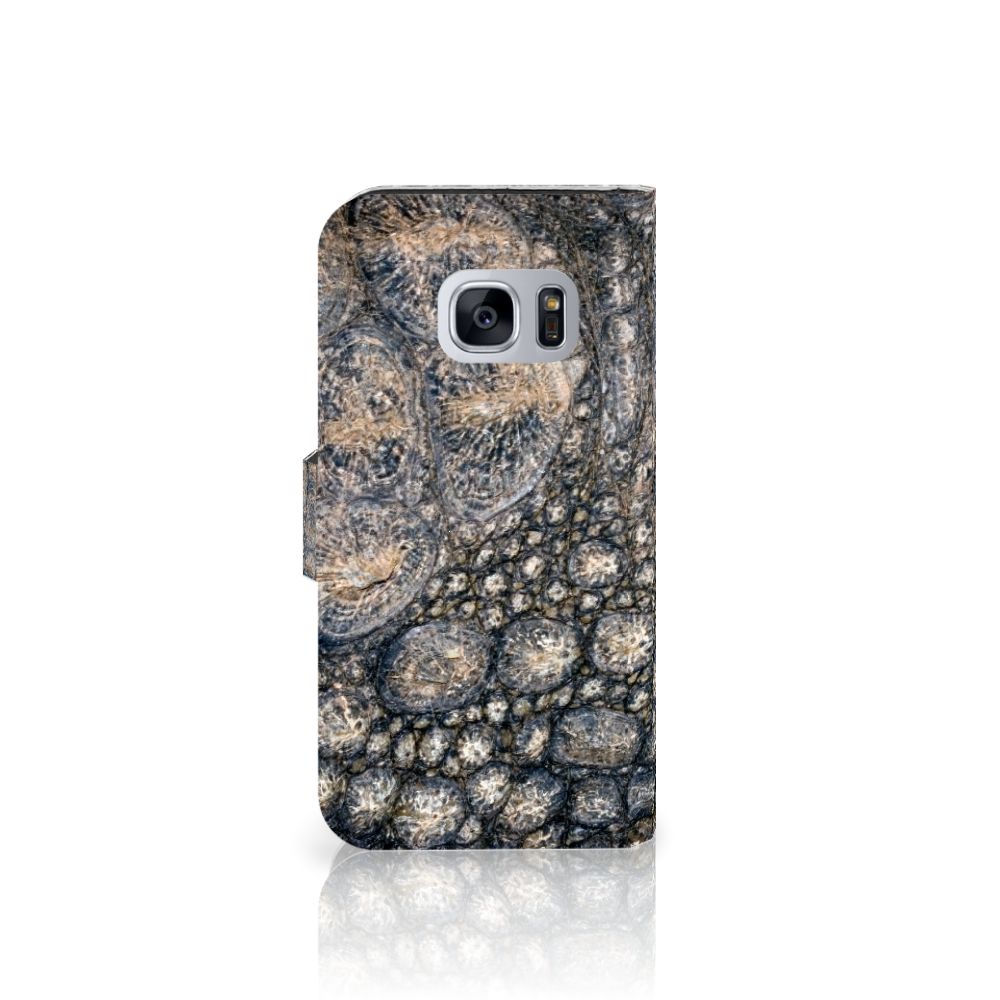 Samsung Galaxy S7 Telefoonhoesje met Pasjes Krokodillenprint