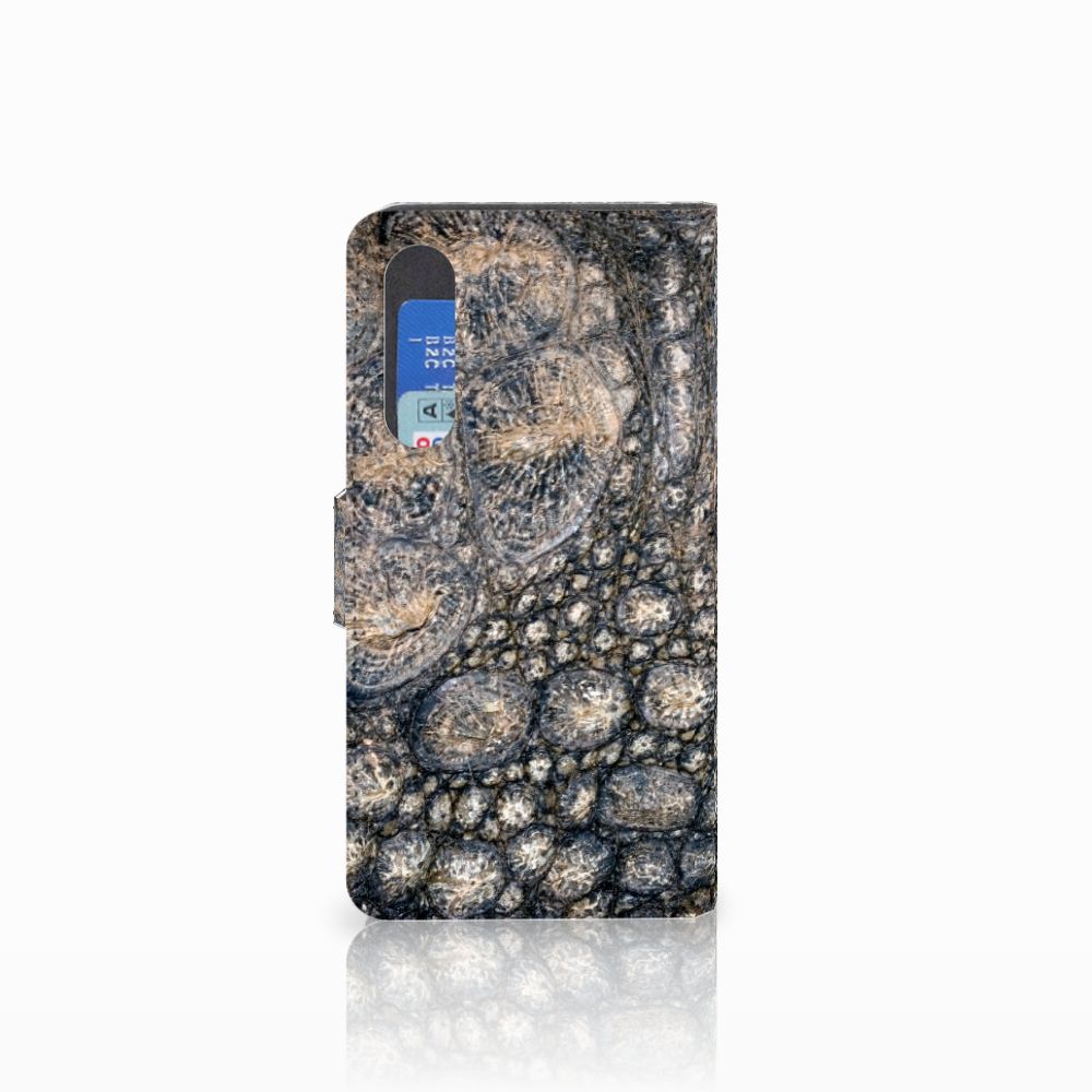 Huawei P30 Telefoonhoesje met Pasjes Krokodillenprint