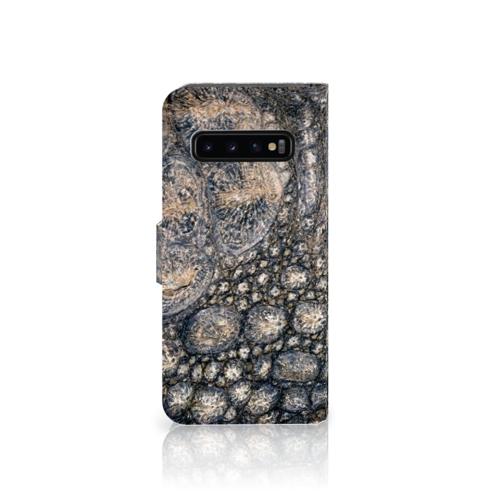 Samsung Galaxy S10 Telefoonhoesje met Pasjes Krokodillenprint