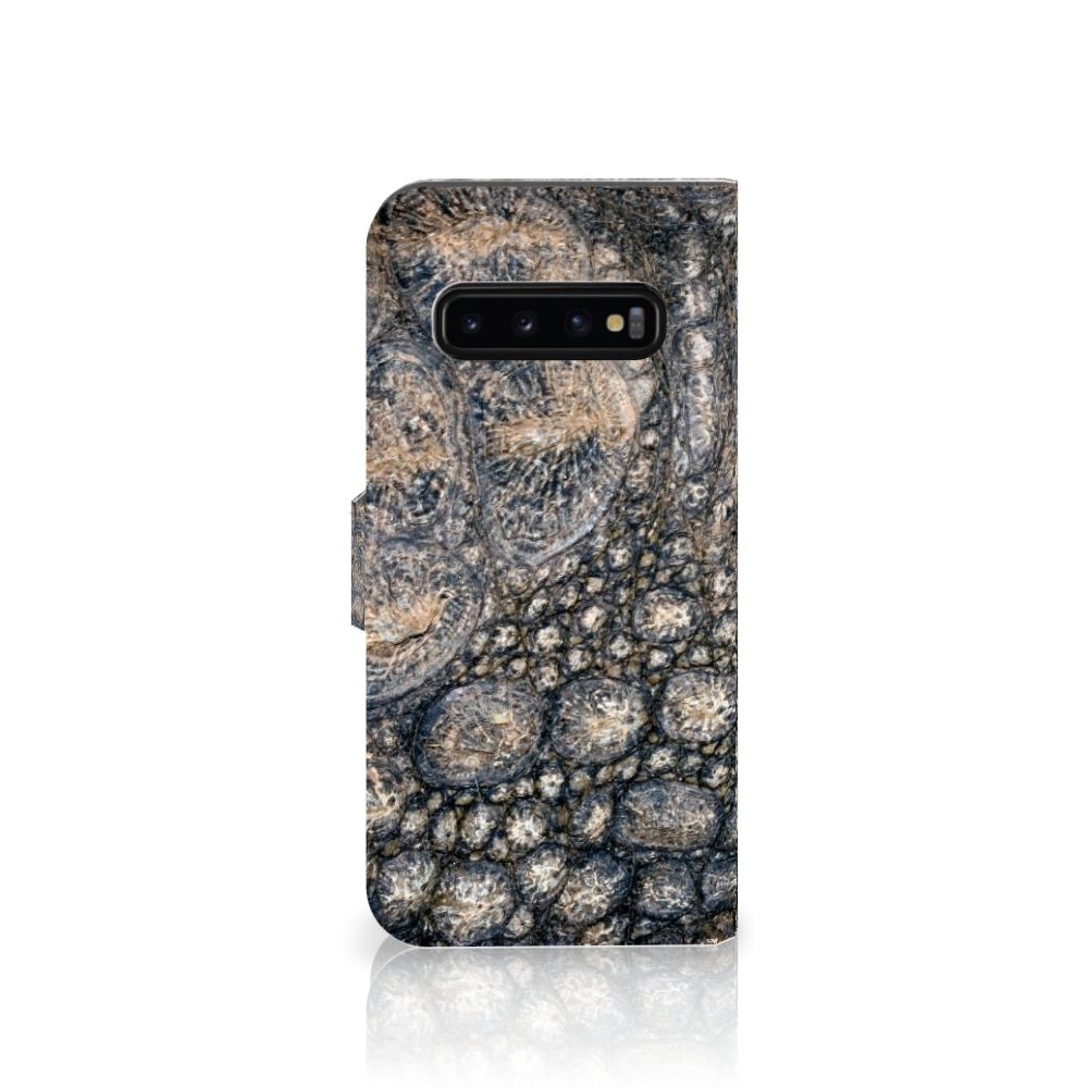 Samsung Galaxy S10 Plus Telefoonhoesje met Pasjes Krokodillenprint