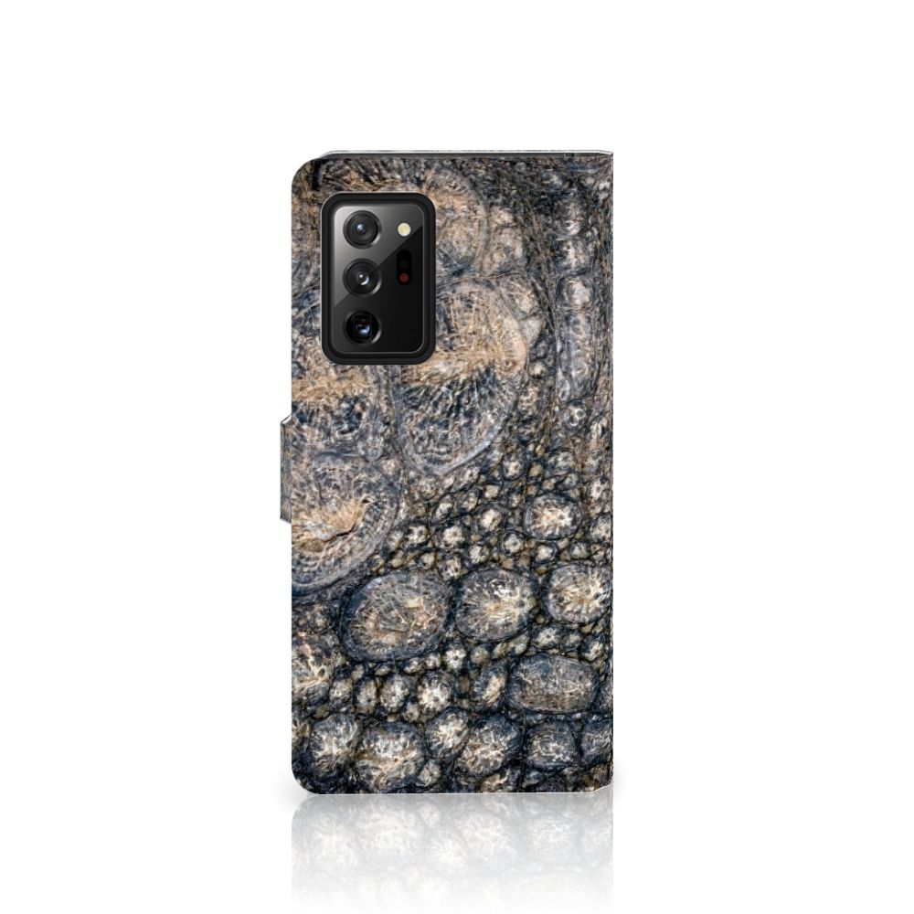 Samsung Galaxy Note20 Ultra Telefoonhoesje met Pasjes Krokodillenprint